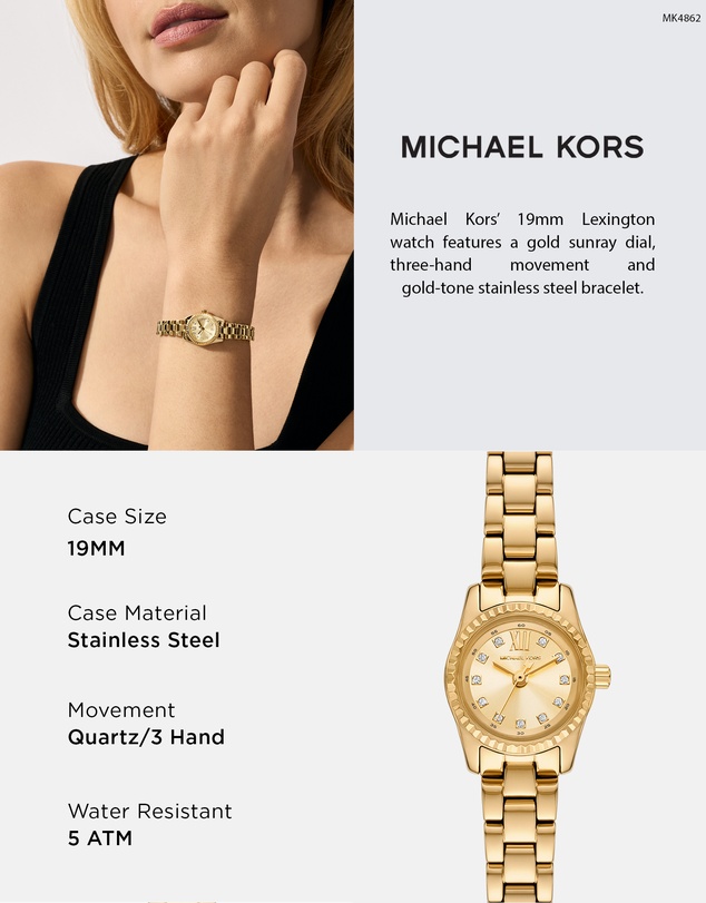 Michael Kors - Lexington Gold Tone Analogue Watch