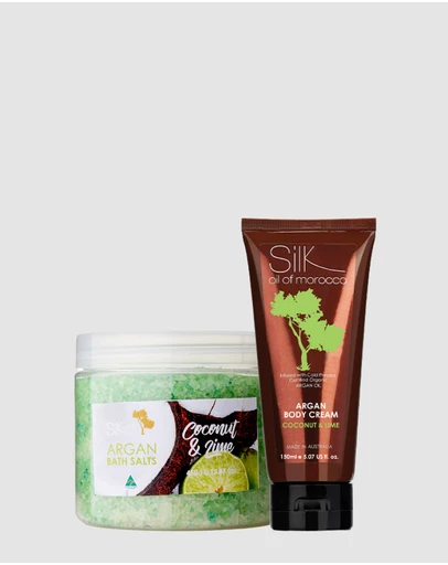 Silk Oil of Morocco - Argan Coconut & Lime Silky Smooth Skin - Value Pack