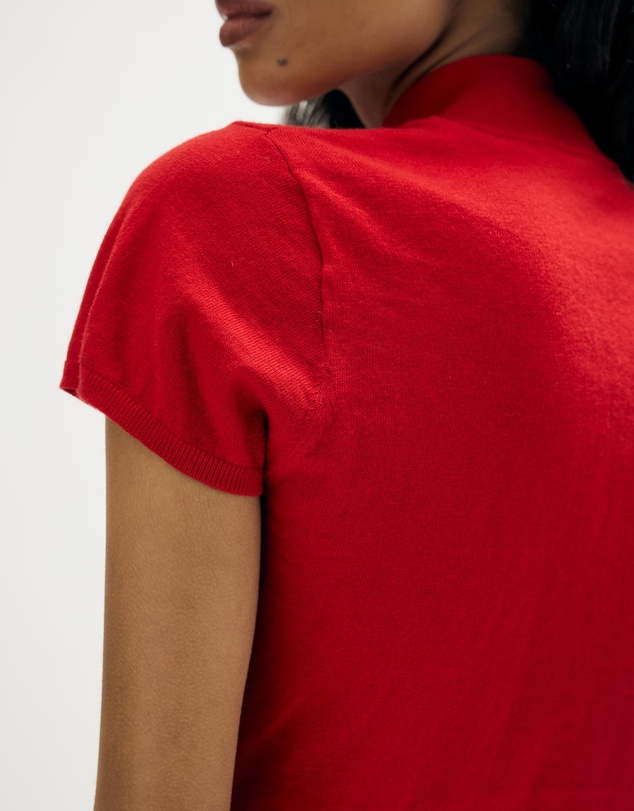 Minima Esenciales - Zoa Cotton Cashmere Funnel Neck Knit Top