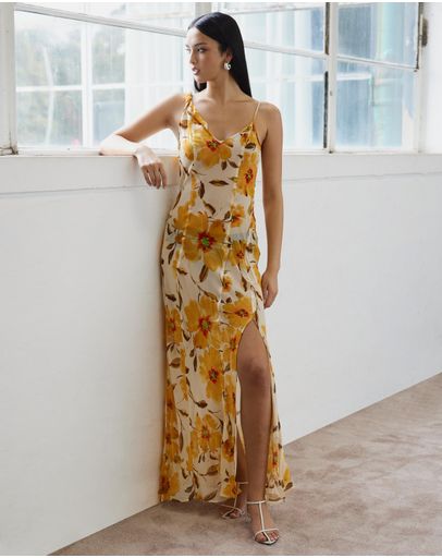 Golden Floral Print