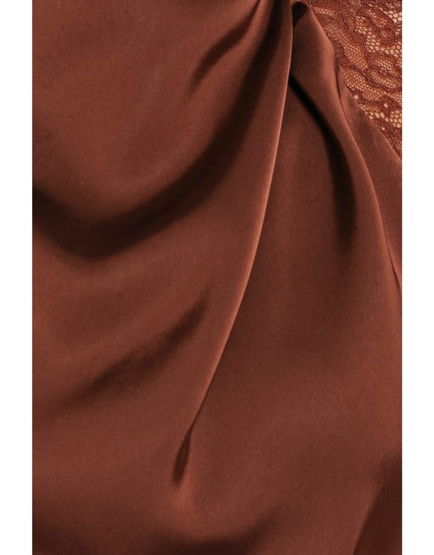 Petal & Pup - Anabelle Halter Neck Lace Maxi Dress - Chocolate Brown