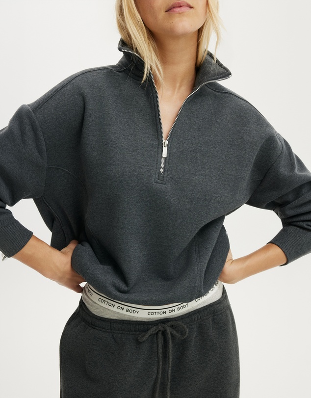 Cotton On Body Active - Plush Half Zip Sweatshirt