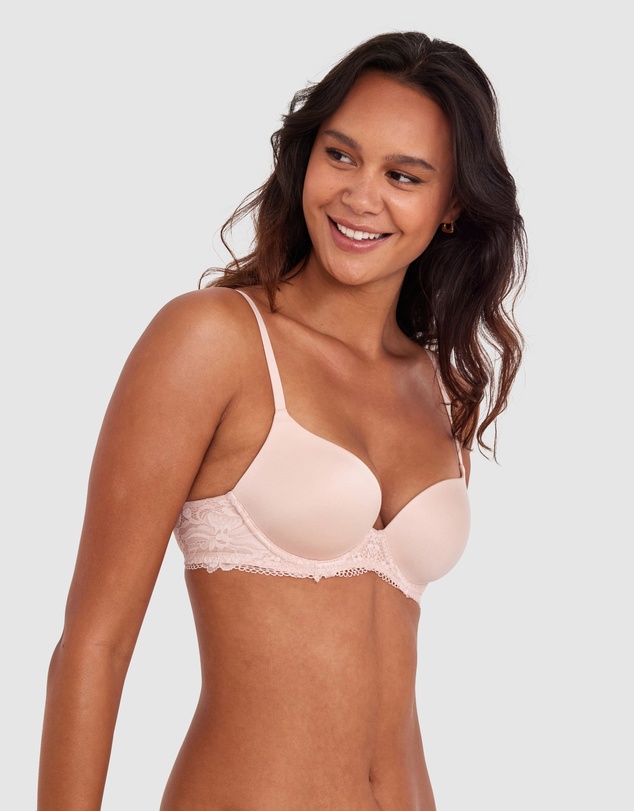 Bras N Things - Body Bliss Lace Contour Plunge Bra - Blush Pink