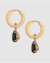 Elli Jewelry - Earrings Hoops Crystal Drop 925 Sterling Silver Gold-Plated