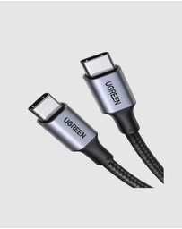 Ugreen - UGreen 1.5m Type C 2.0 Male to Type C 2.0 Male 5A Fast Charging Data Cable Space Gray