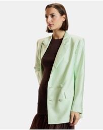 Cynthia Rowley - Silk Wool Double Breasted Blazer