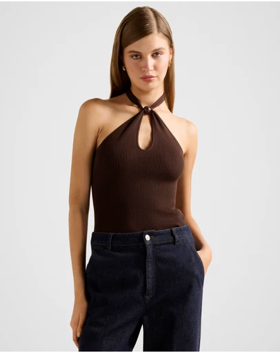 Forever New - Tara Beaded Halter Neck Top