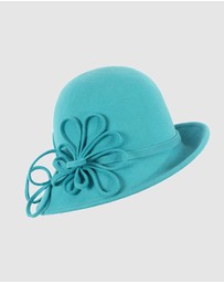 Max Alexander - Winter Felt Turquoise Cloche Hat
