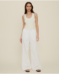 The Fated - Lucie Drawstring Linen Blend Pants