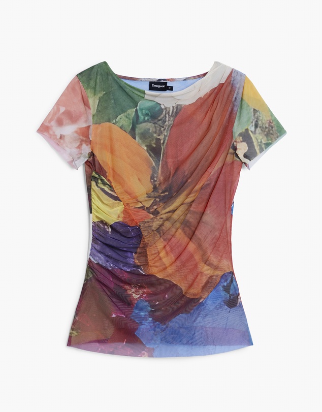 Desigual - Draped chiffon T-shirt