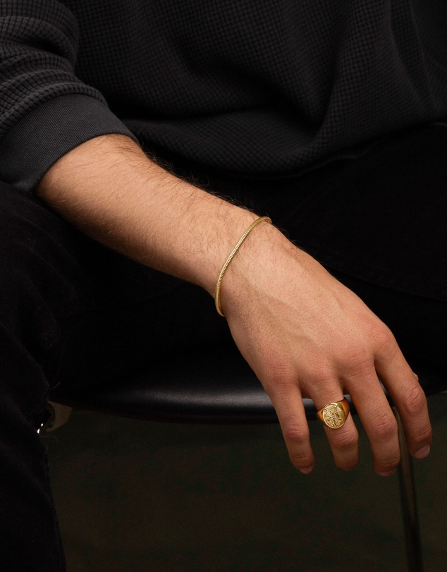 Nialaya Jewellery - Men's Gold Round Chain Bracelet