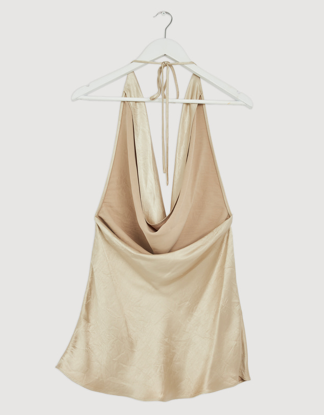 Revibe - Repaired Shona Joy Andie Low Cowl Mini Dress - AU 8