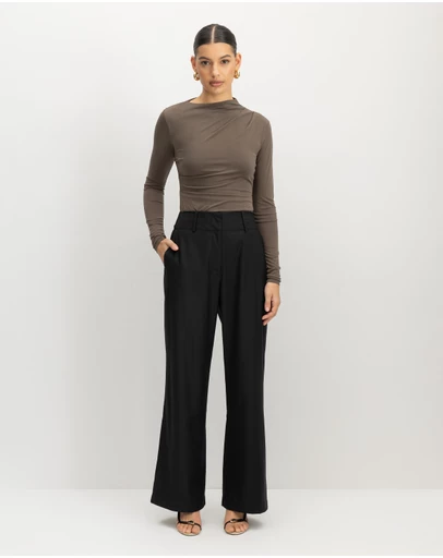 AERE - Elkie Deep Waistband Suit Pants