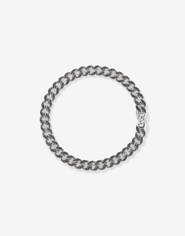 Michael Hill - Men's 1.38 Carat TW Men's Black Diamond Cuban Bracelet in Sterling Silver