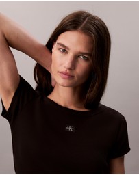 Calvin Klein Jeans - Woven Monogram Logo Slim T-Shirt