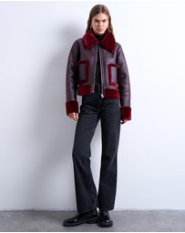 TOPSHOP - Faux Leather Cropped Jacket