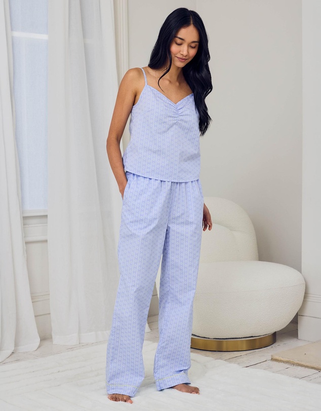 Chelsea Peers - Poplin Sun Stripe Ruched Cami Pyjama Set