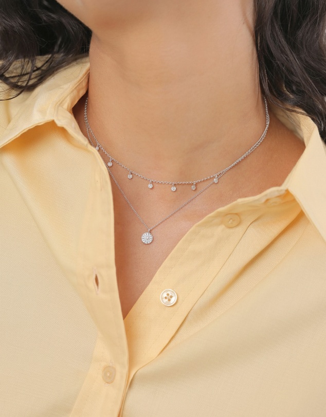 Elli Jewelry - Necklace Layer Disc 925 Sterling Silver