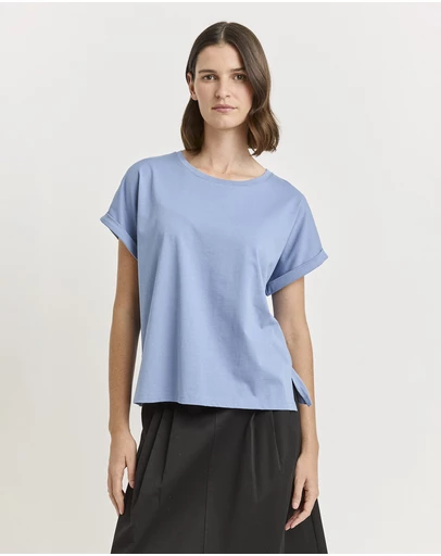 Toorallie - Roll Sleeve Organic Cotton Tee