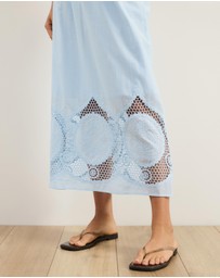 Atmos&Here - Cora Embroidered Midi Skirt