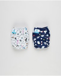 itti bitti - Bare Essentials One Size Fits Most Reusable Cloth Nappy & Wetbag 2-Pack