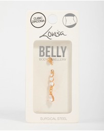 Lovisa - Gold Plated Cubic Zirconia Triple Drop Belly Bar