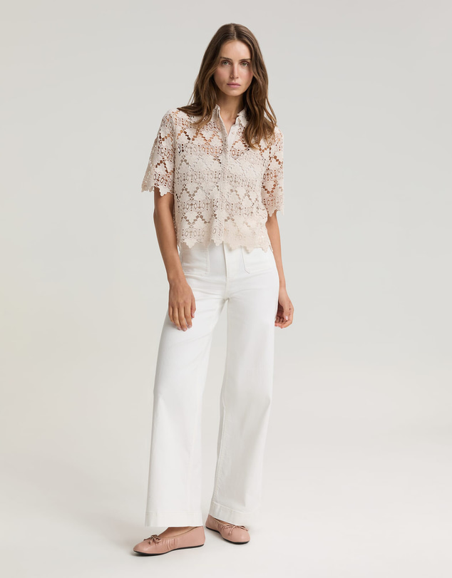 Sportscraft - Ariana Lace Cropped Shirt