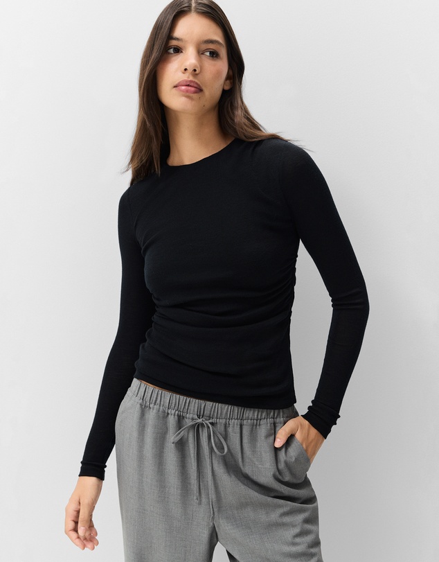 UNISON - Merino Drape Detail Top