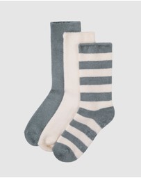 Bamboozld - 3 Pack Fluffy Bamboo Lounge Bed Crew Socks