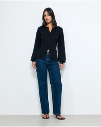 AERE - Bria Cotton Cashmere Blend Waisted Cardigan
