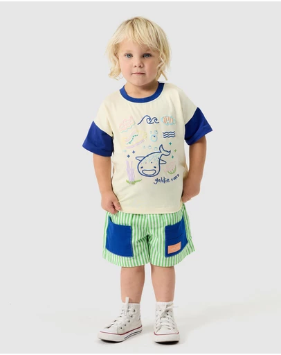 Goldie + Ace - Lightweight Cotton Twill Carpenter Pocket Shorts - ICONIC EXCLUSIVE - Babies-Teens
