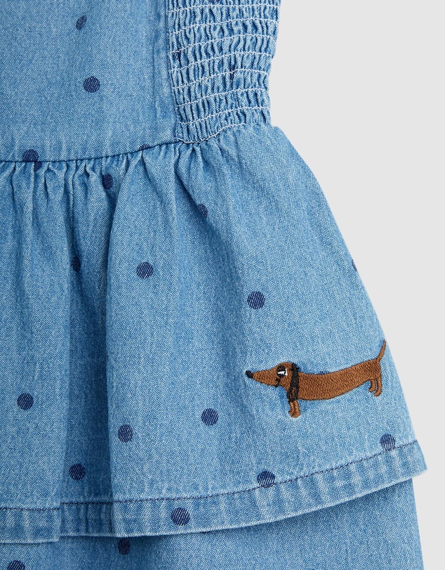 Mini Rodini - Denim Dots All Over Print Strap Dress - Babies-Teens