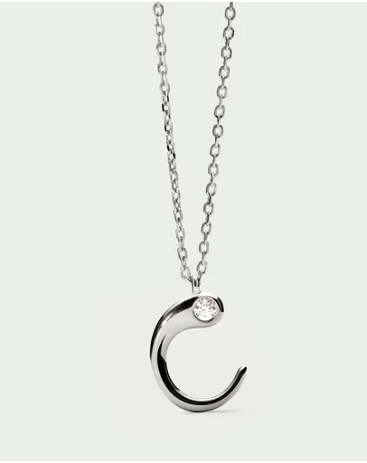 PDPAOLA - Initial 2026 C Silver Pendant Necklace