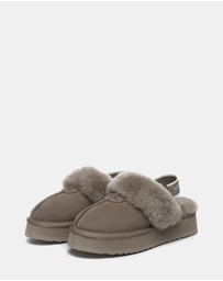 EVERAU - Australian Shepherd Ugg Waffle Platform Cow Suede Upper House Shoes
