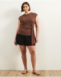 Atmos&Here Curvy - Grace Side Tie T-Shirt