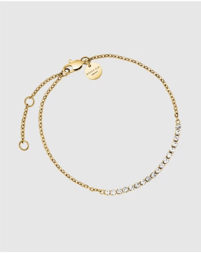 Rosefield - Crystal Clear Gold-Tone Tennis Bracelet