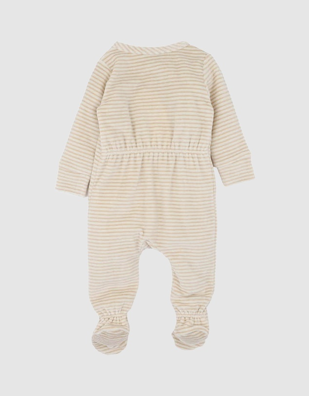 Bebe by Minihaha - Hunter Stripe Velour Zip Onesie - Babies