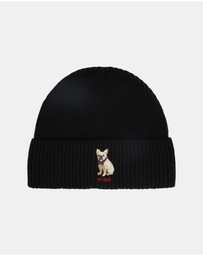 Polo Ralph Lauren - Dog-Embroidered Rib-Knit Beanie - ICONIC EXCLUSIVE
