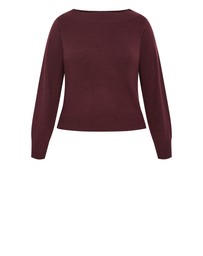 City Chic - Bree Boat Neck Jumper