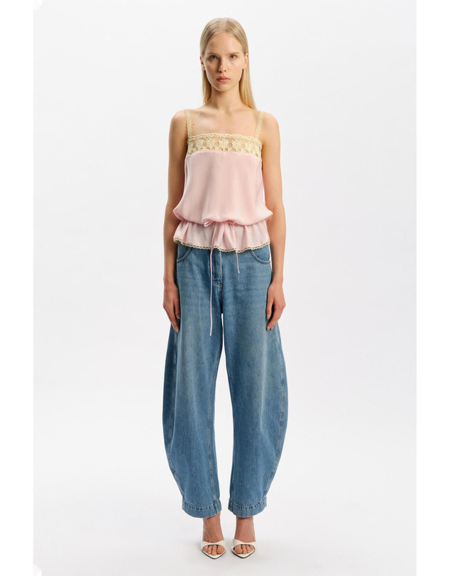 Bardot - Bonita Satin Lace Trim Top