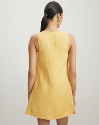 AERE - Bari Linen Button Down Mini Dress
