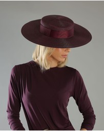 Morgan & Taylor - Macy Racewear Boater in Dark Cherry Red