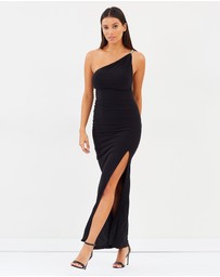 SKIVA - Embellished One Shoulder Evening Dress