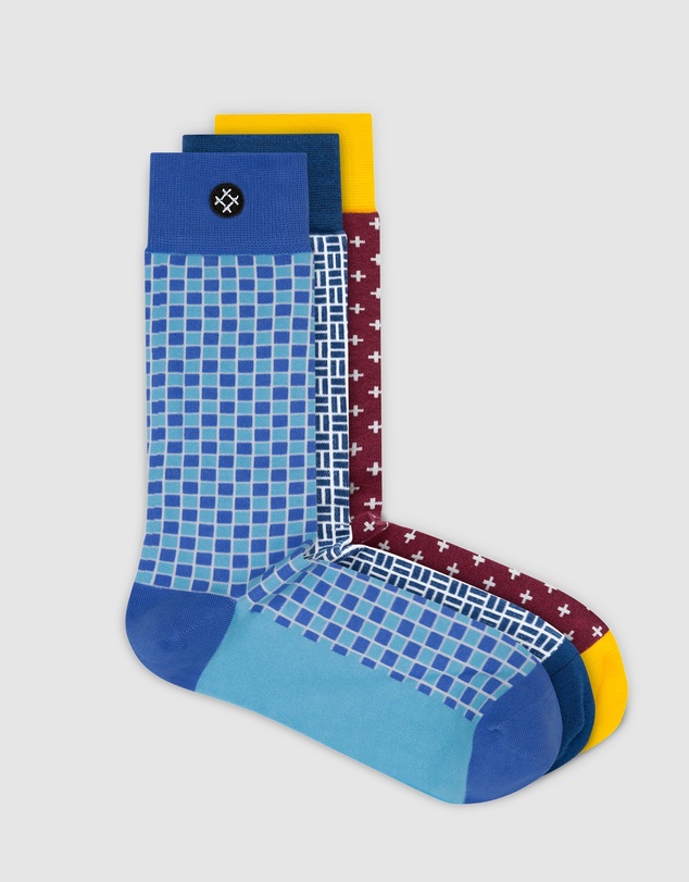 Sockdaily - Retrograde 3 Pack Crew Socks
