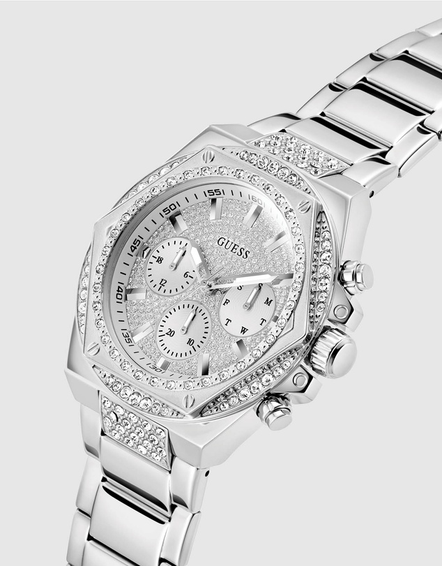 GUESS - GUESS Men's Silver Tone Multi-function Watch