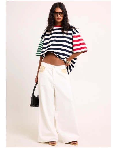 Subtitled - Aria Two Tone Relaxed Denim Jeans