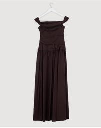 Revibe - Repaired Shona Joy Brooks Off Shoulder Maxi Dress - AU 6