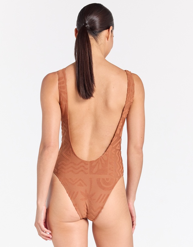 Poolside Paradiso - Mai Tai Kona One Piece - Cinnamon