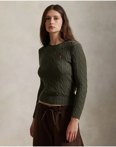 Polo Ralph Lauren - Cable-Knit Cotton Crewneck Sweater - The ICONIC Exclusive