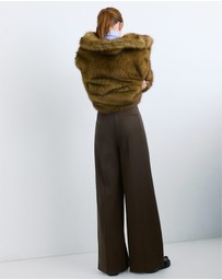 M.N.G - Wide-Leg Mid-Rise Pleated Trousers